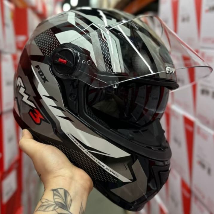 CAPACETE FW3 GTX FOX EXCLUSIVO COM ÓCULOS INTERNO SOLAR SUPER OFERTA EXCLUSIVO