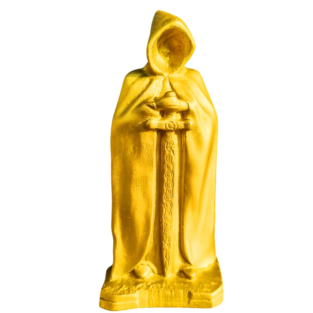 Imagem Exu do Ouro Sem Rosto Com Espada e Manto 20cm - Chama Dinheiro