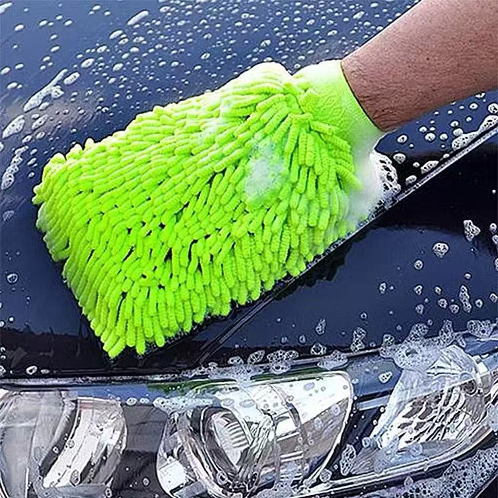Luva Microfibra Chenile Microfibra Lavar Carro e Limpeza Multiuso Resistente Boa Qualidade Ola1
