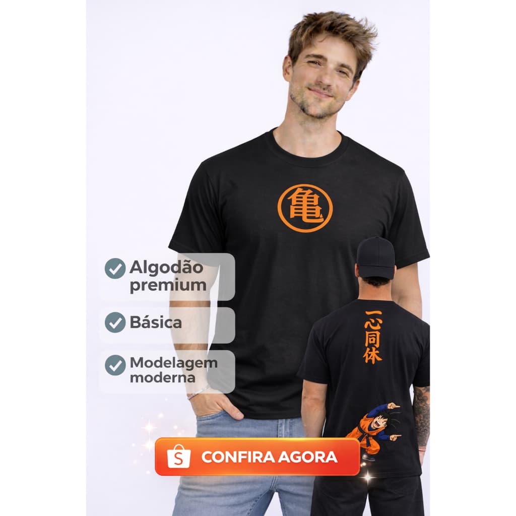 Camiseta camisa masculina 100% algodão dragon ball z