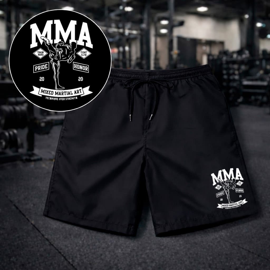 Short Bermuda Tactel Mauricinho Academia Estampado MMA Luta Treino Estilo Premium Esportivo