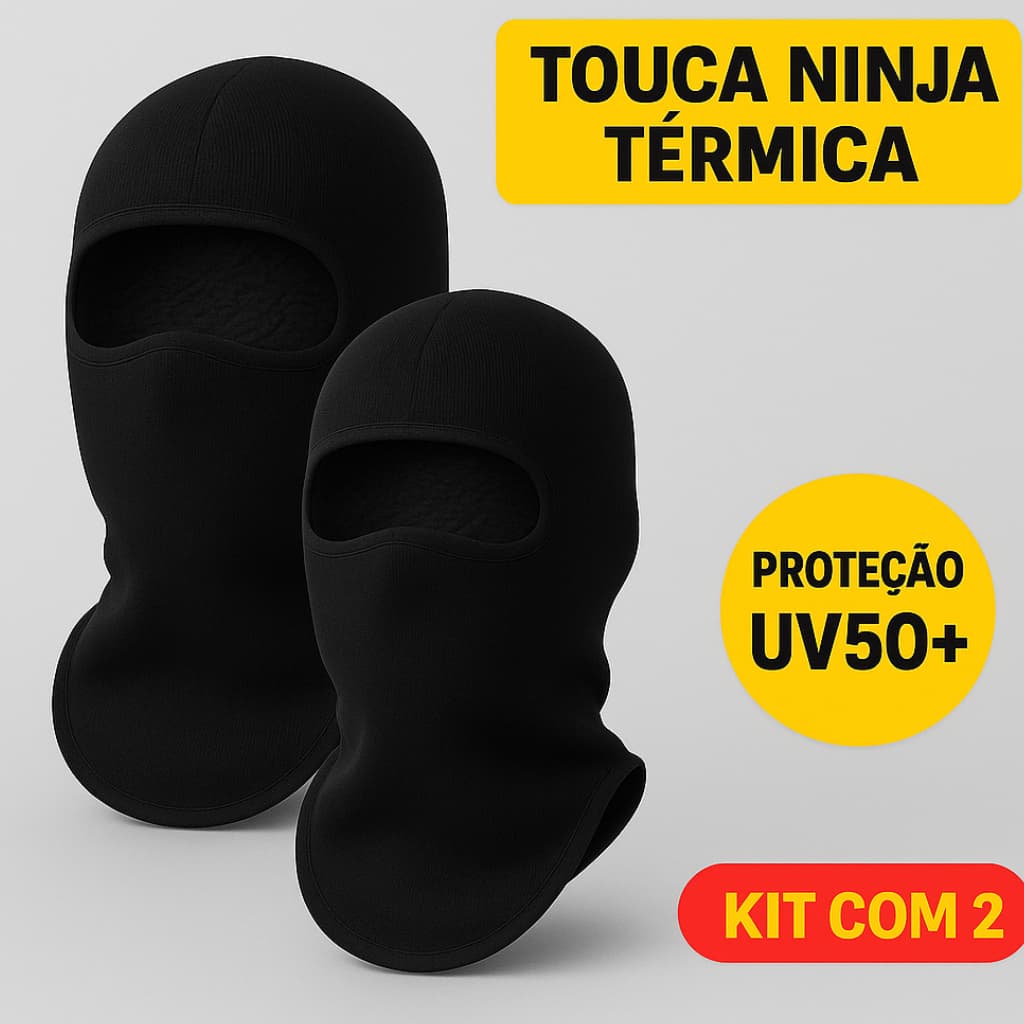 Kit 2 Touca Ninja Balaclava Térmica Unissex Com Proteção UV Moto Frio Motoboy