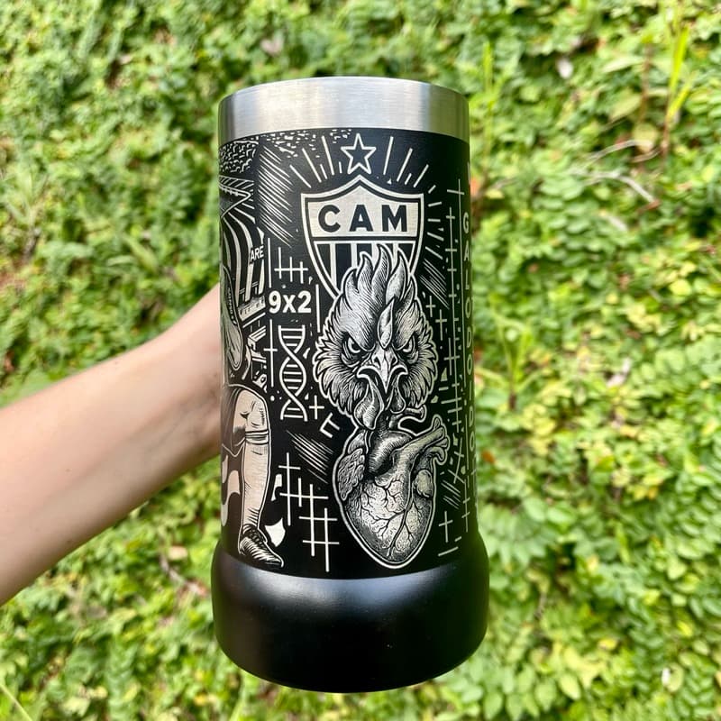 Caneca de Chopp GALO em Aço Inox 710ml – Térmica com Arte 360º Gravada