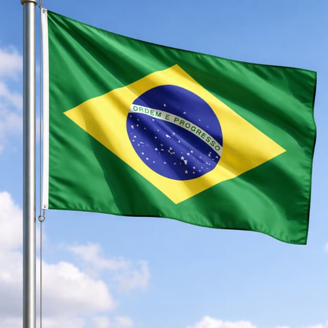 Bandeira do Brasil  1,10 m x 1,10 m - Dupla Face, Cores Vibrantes, Ideal para Mastro