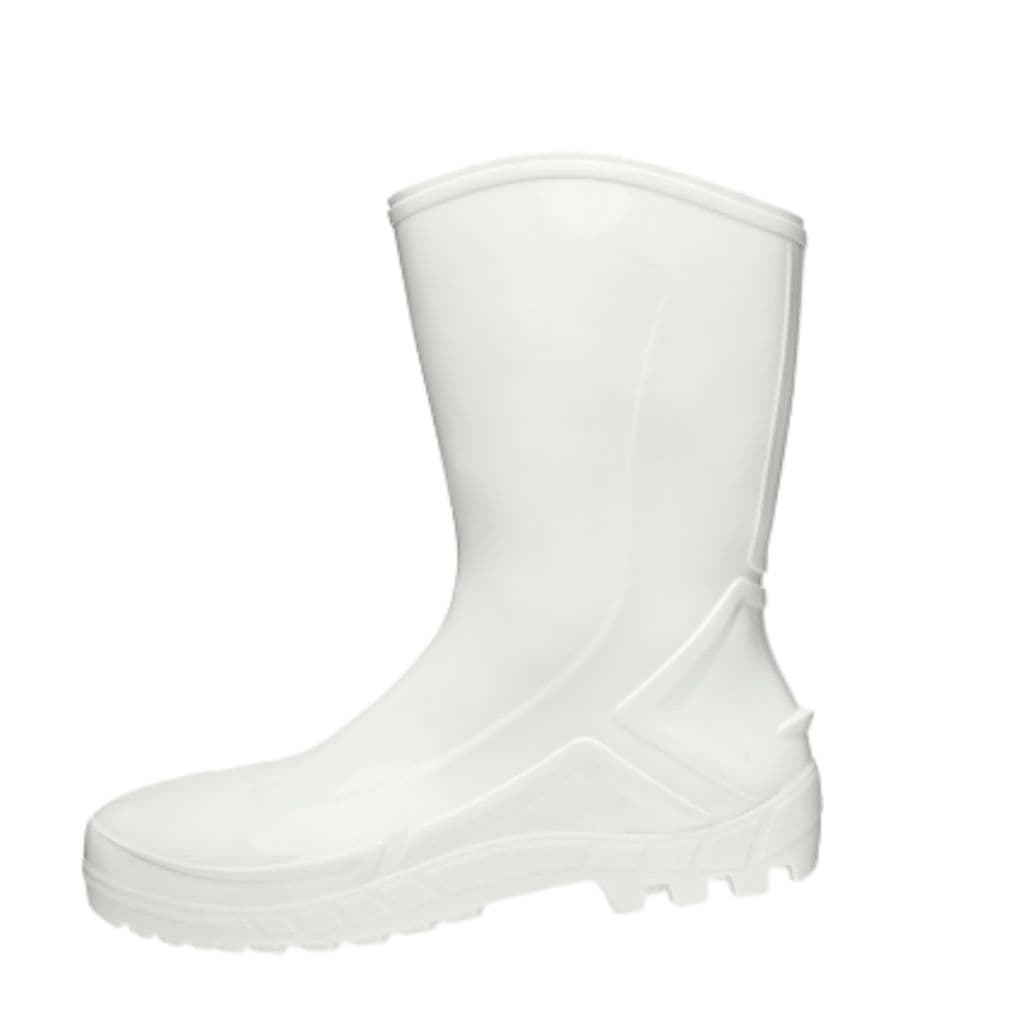 Bota PVC Chuva Motociclista Moto Impermeável Galocha Borracha Antiderrapante Cano Medio Branca