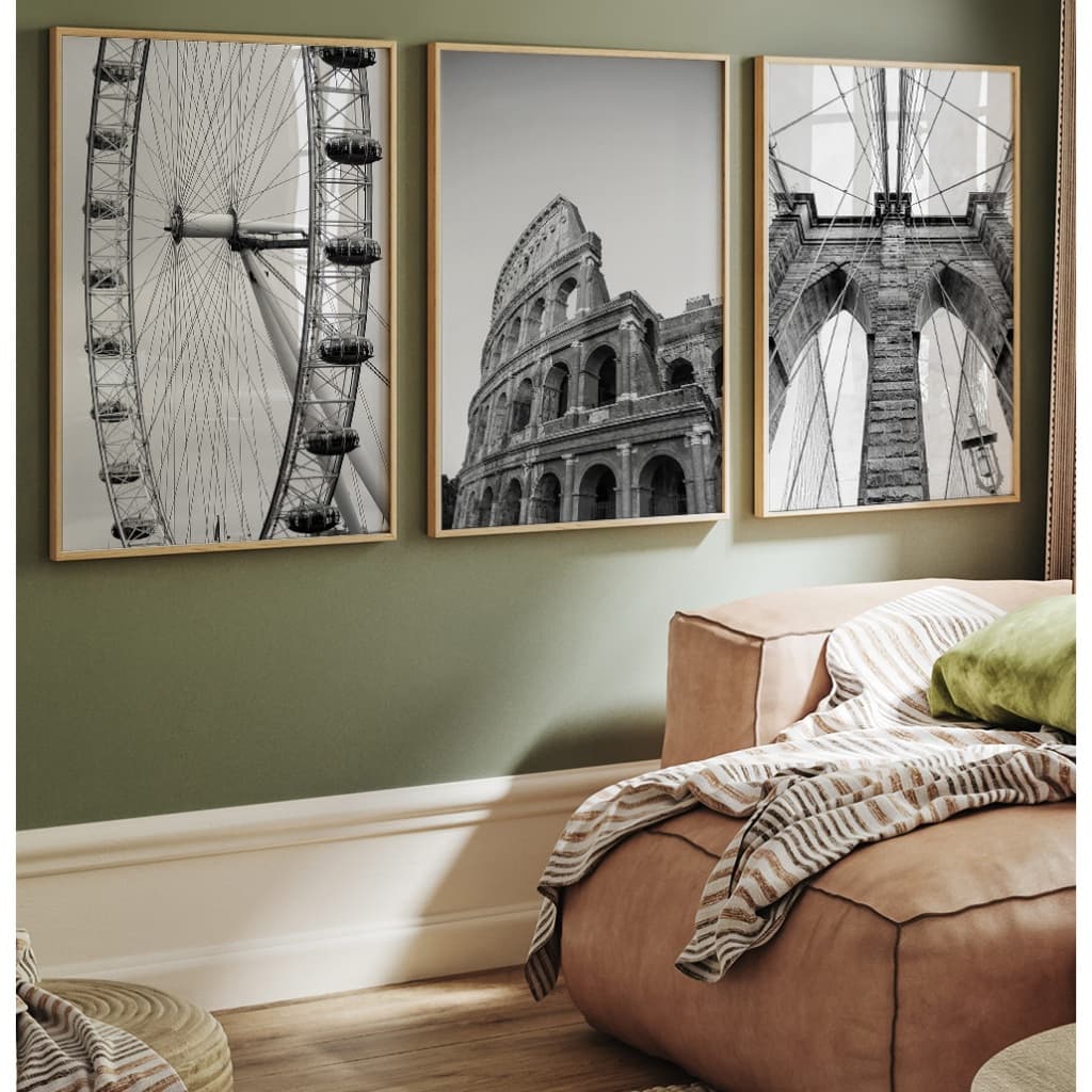 Quadro Vintage Quadro Decorativo Sala Quadro Com Moldura E Vidro Quadro Quarto Casal Monumento Trio