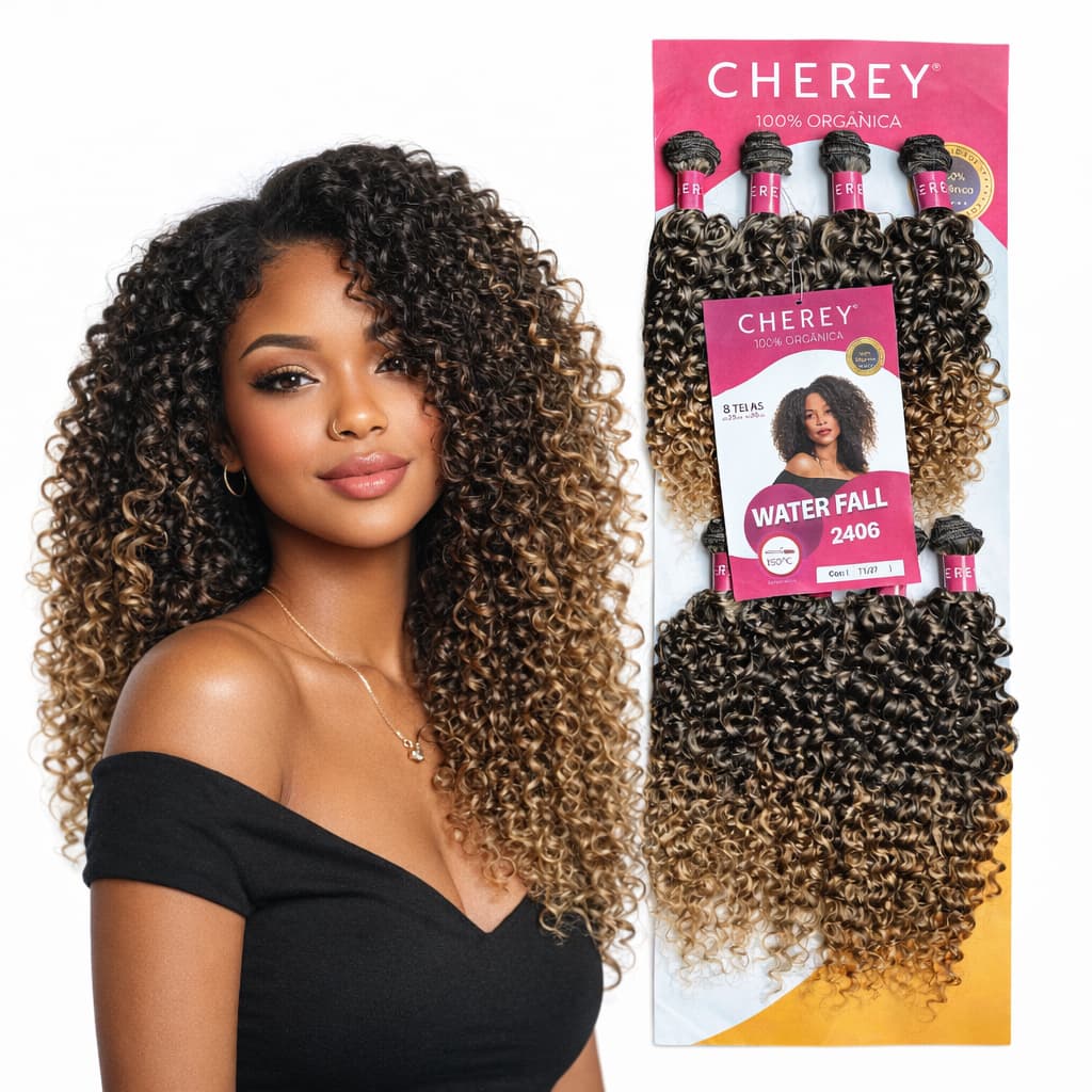 Cabelo Bio Organico Curto Cacheado Afro 30cm 240g Water Fall