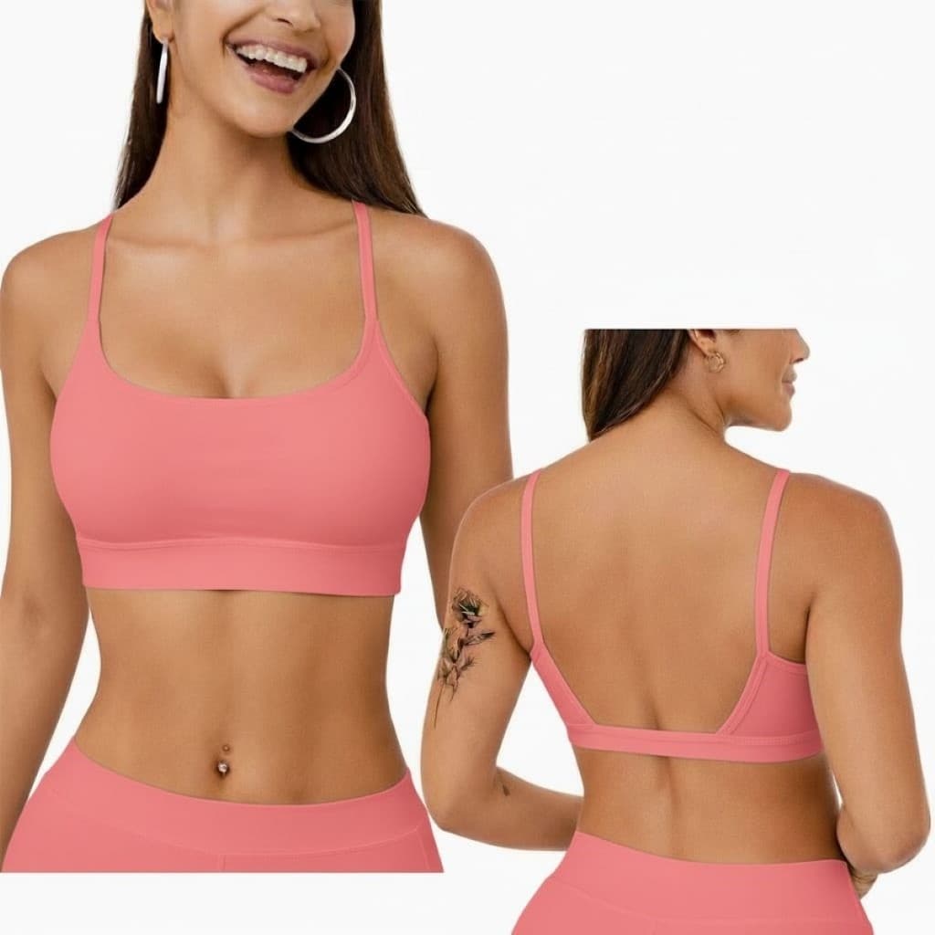 Top CORAL Fitness Feminino Academia Alça Fina Confortável Com Bojo Yoga Pilates Treino Academia