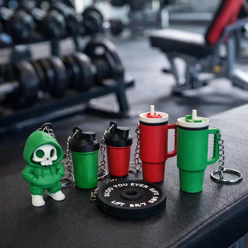 Kit 60 Chaveiros Academia Mundo Fitness - 3D