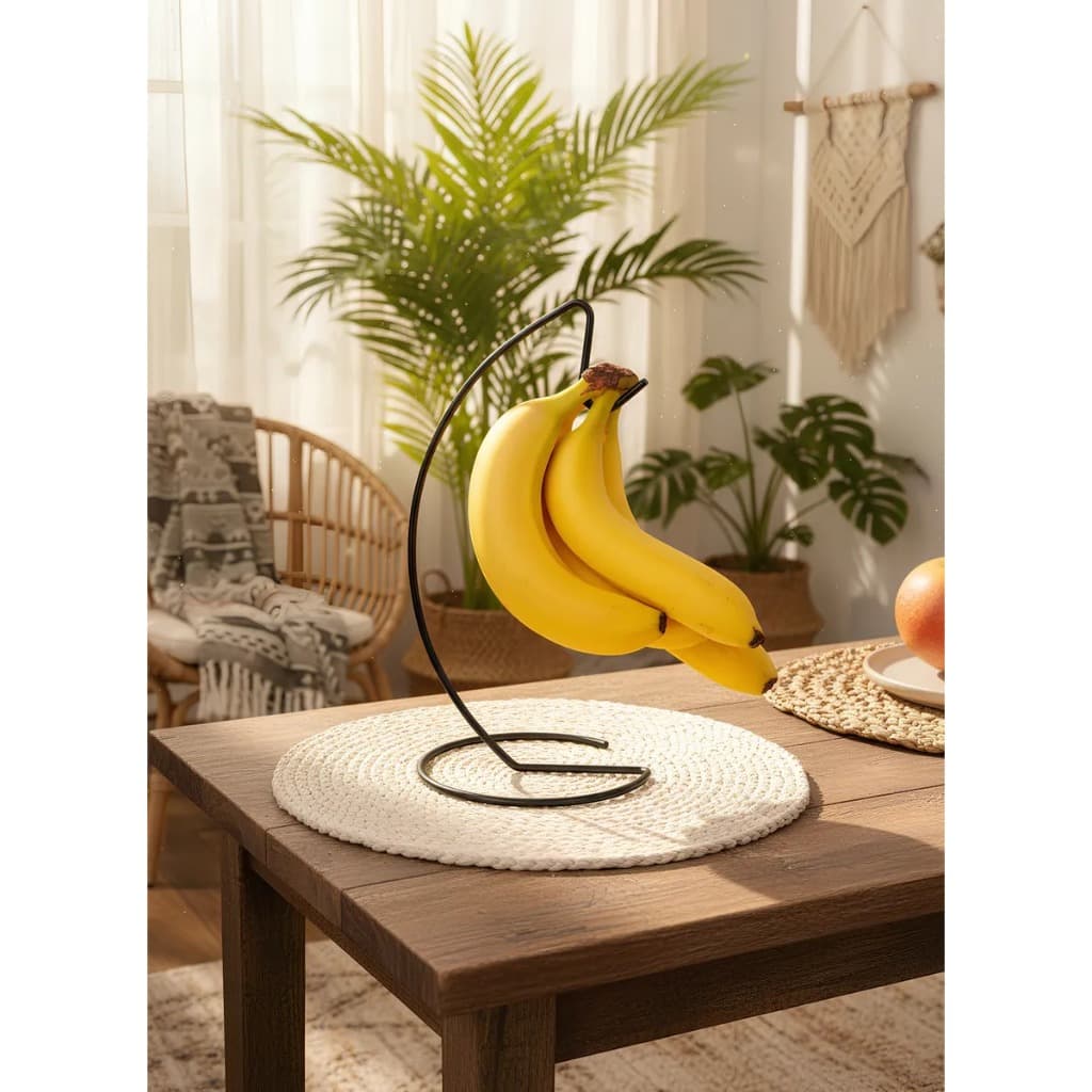Suporte para Cacho de Bananas Preto - Design Sofisticado, Durável e Versátil