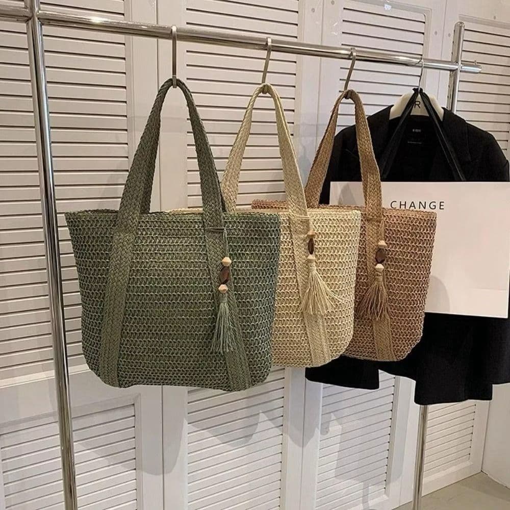 Bolsa de Palha Grande Capacidade Feminina Praia Verão