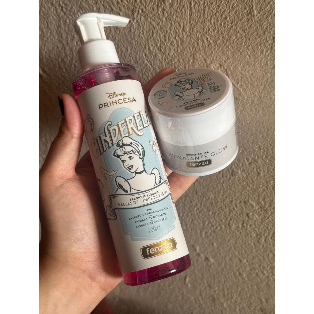 Kit Cinderela Sabonete facial e Creme Facial Princesas Fenzza