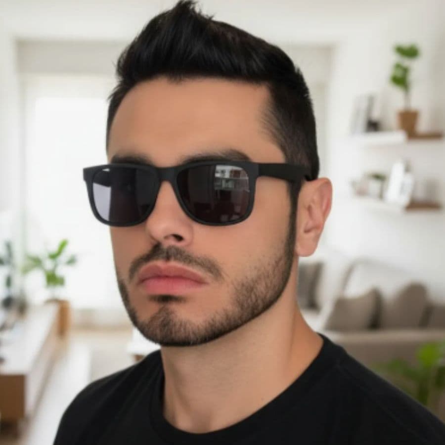 Óculos Escuro Masculino Surf Preto Vermelho Espelhado Quadrado Verão 2024 Lançamento