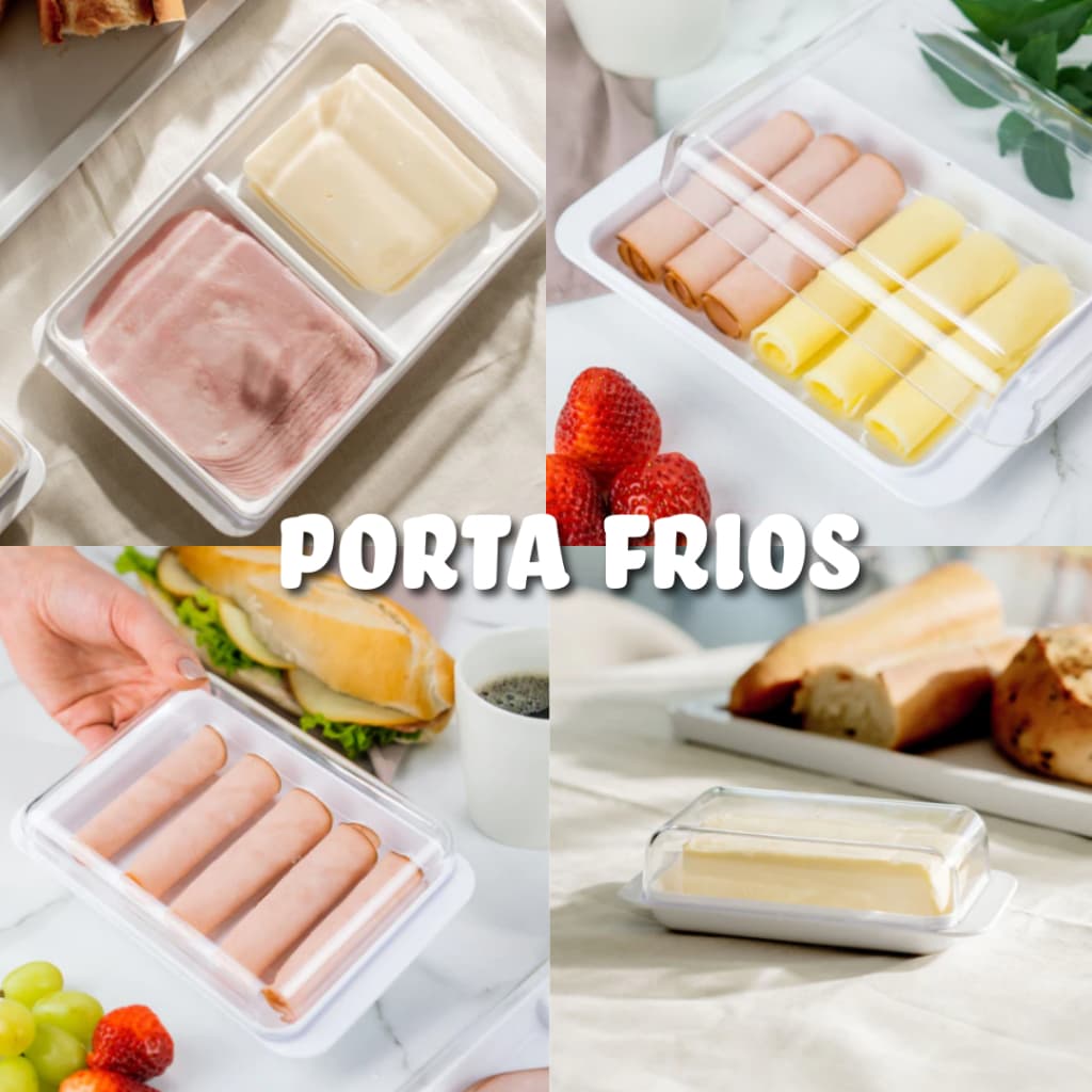 Pote Porta Frios Presunto Queijo Manteigueira Resistente Duplo ou Simples Com Tampa