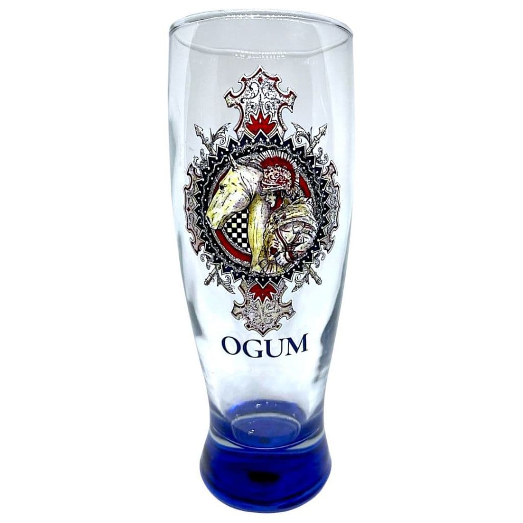 Taça Tulipa Ogum Fundo Azul Oxira Umbanda Vidro Resistente Ritual Altar