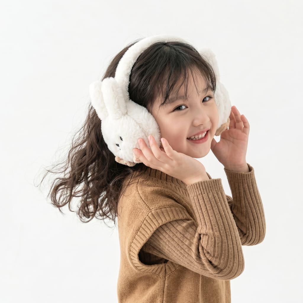 Protetor Aquecedor De Ouvido Orelha Infantil Menino Menina Inverno Quente Earmuff Frio Felpudo Pelúcia FPH0325AN
