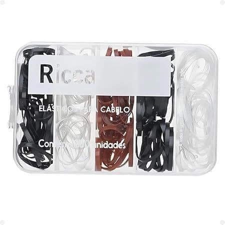ELASTICO PARA CABELO INVISIVEIS, MARRONS E PRETOS 200 PEÇAS C/CASE RICCA COD:3344