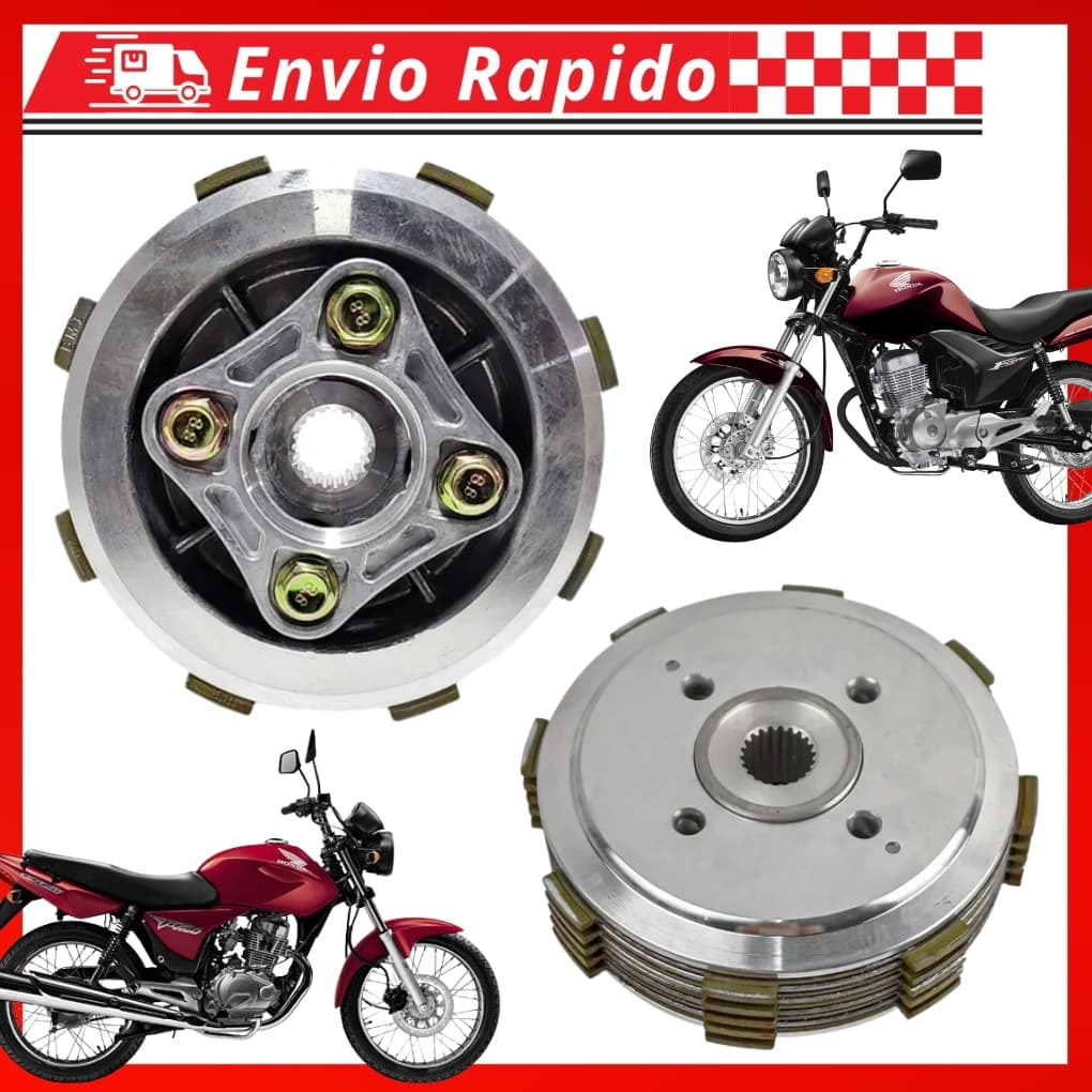Kit Embreagem Completa Cg Titan 150 2004 à 2015 Fan 150 Titan 160 Fan 160 Bros 150/160 4 Molas