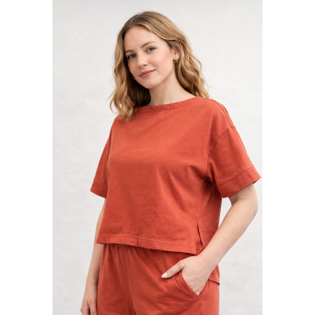 Blusa Cropped Feminina Adulto Manga Curta Gola Redonda