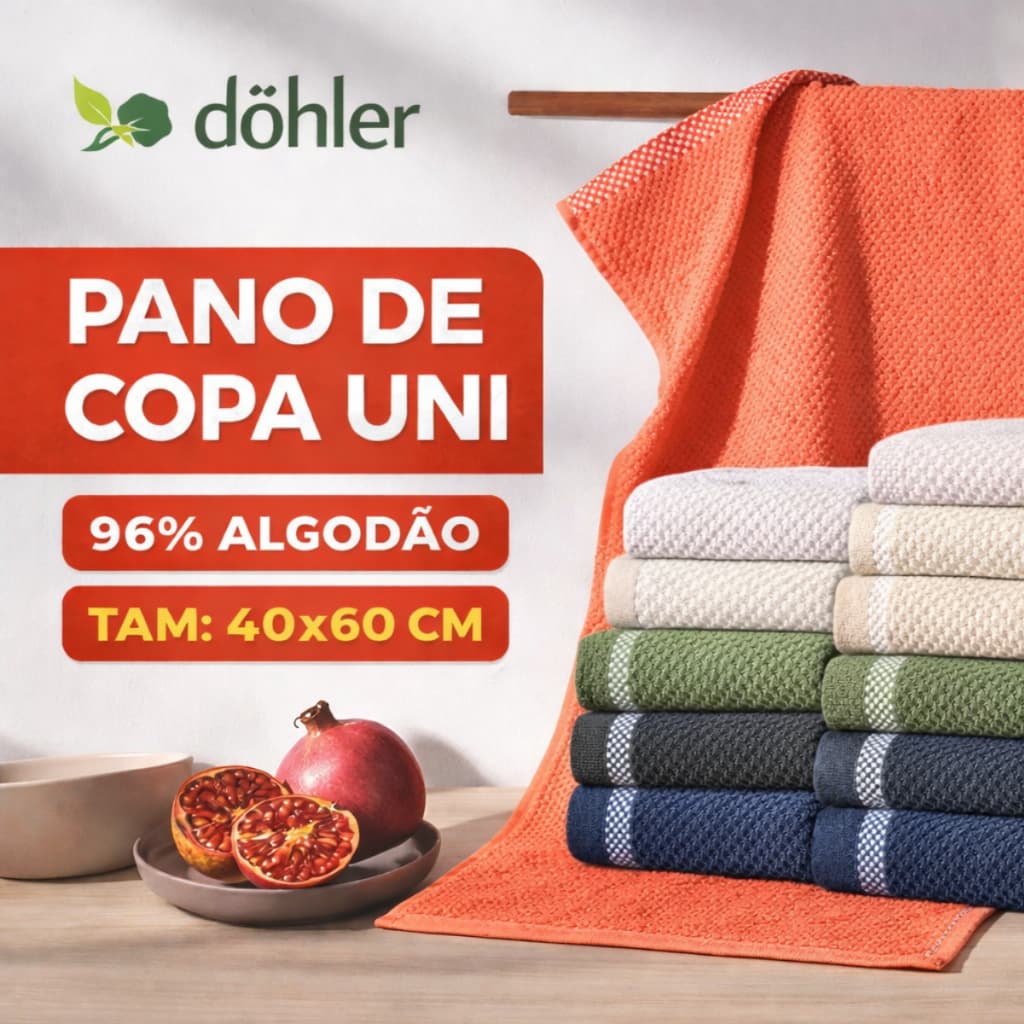 Kit Panos de Prato Copa Cozinha Felpudo Uni Dohler 40x60 Várias Cores Guardanapo Gourmet Grosso 2 4 ou 6 unidades 370g