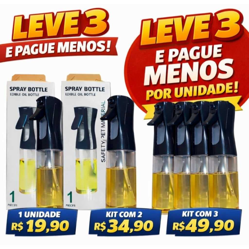 Spray Pulverizador de Óleo e Azeite Borrifador para Air Fryer Cozinha Churrasco Salada