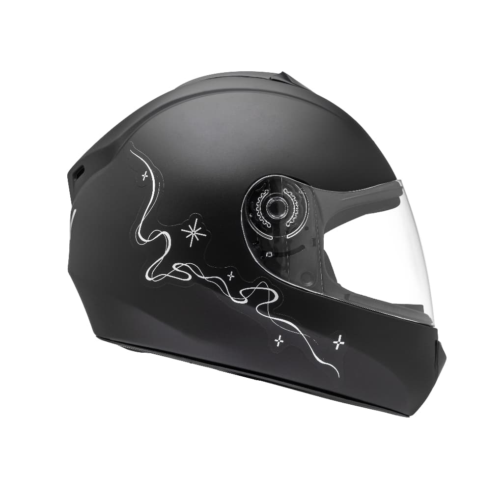 Capacete Infantil Moto Urbano Fly Young Belle Fosco Preto e Prata