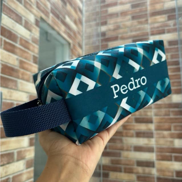 Necessaire box M masculina personalizada com nome presente útil homem namorado marido pai trabalho