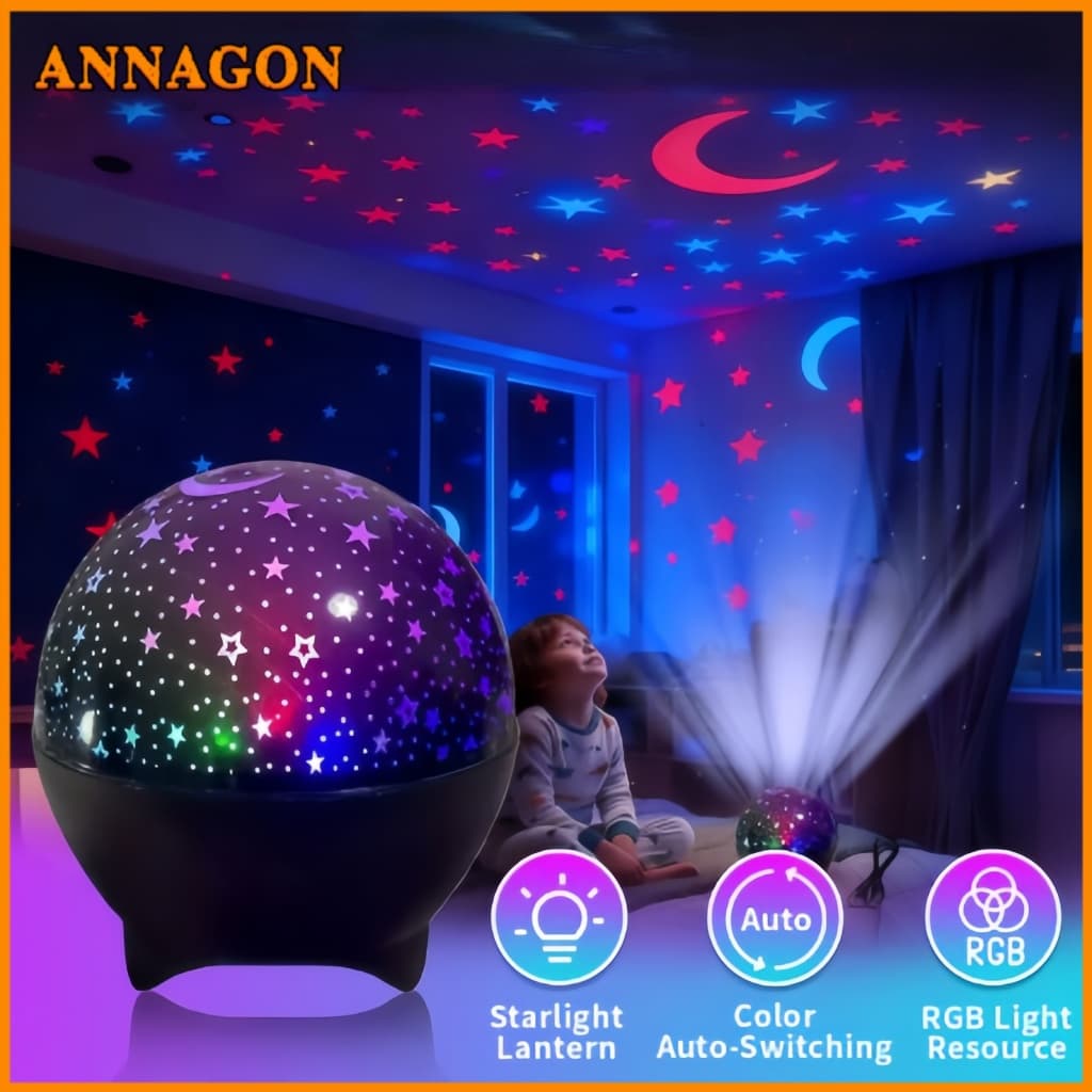 Luminária Projetor Galaxy com Céu Estrelado Colorido Luz Noturna  para Decoração de Quarto