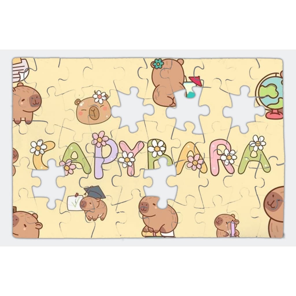 Quebra-Cabeça Capivara fofinha Infantil 50 Peças Educativo e Divertido