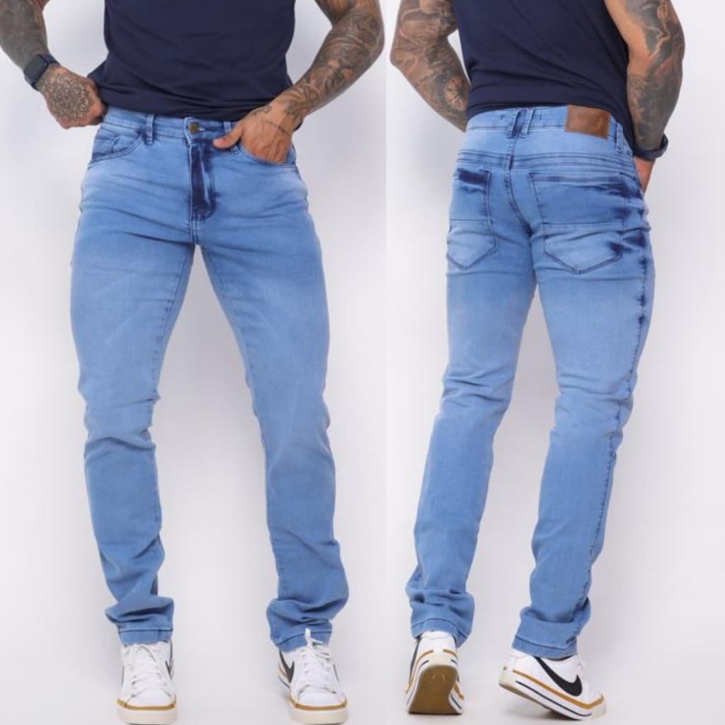 Calça Jeans Masculina Tradicional com Elastano Leve Confortável Estiloso