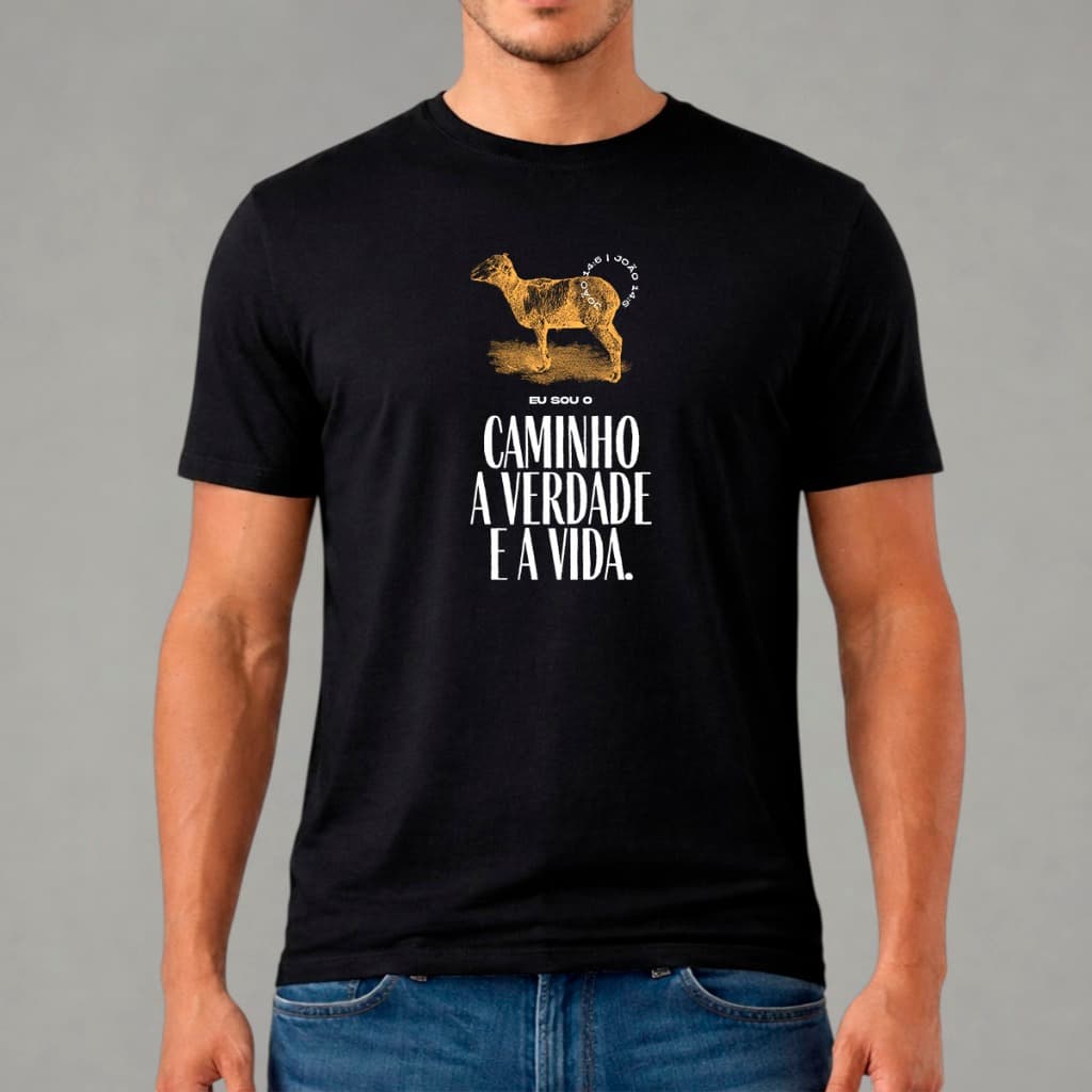 Camiseta Masculina Caminho Verdade Vida Camisa Básica Blusa Simples T-shirt Cotidiana Crt Unissex