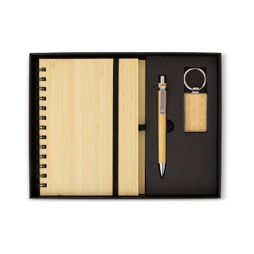 Kit Presente Executivo Ecológico Caderneta Caneta E Chaveiro Elegante - Caderno, Brinde