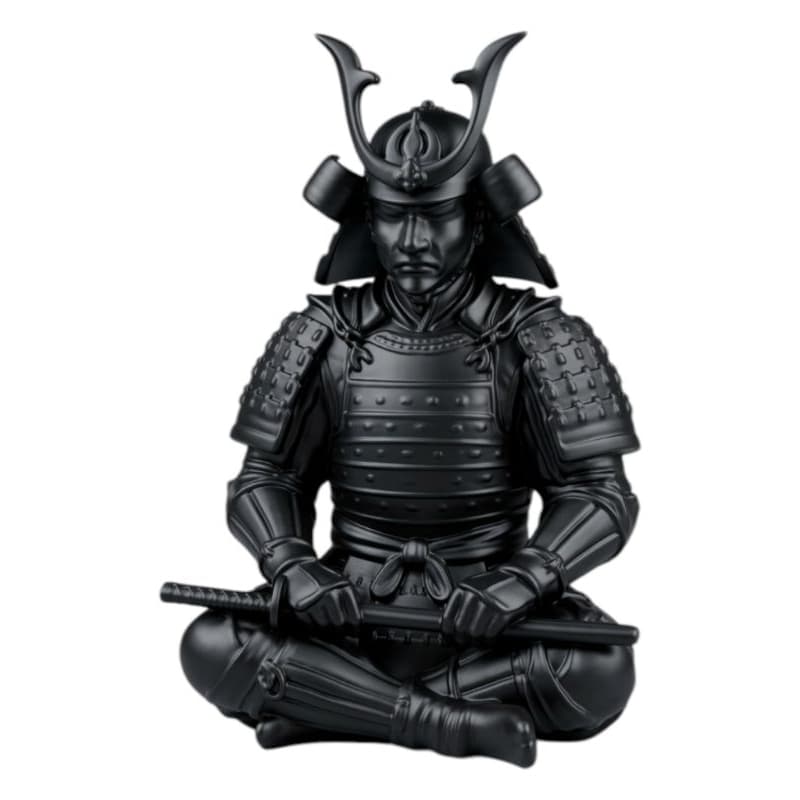 Estátua Samurai Guerreiro Japonês Bushido Decoração Gamer Geek Preto  3D