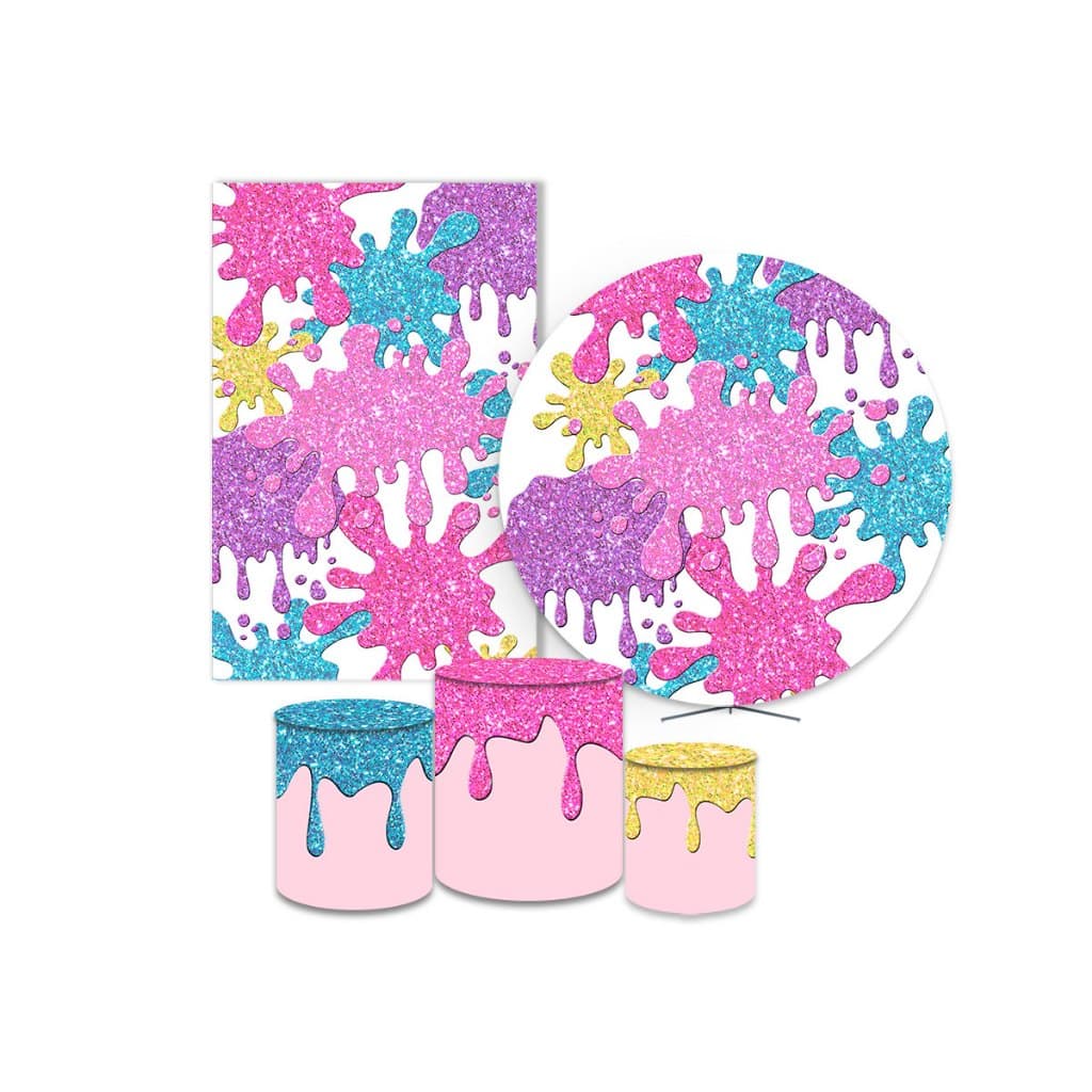 Painéis de Festa E Capas De Cilindro Tecido - Modelo Slime