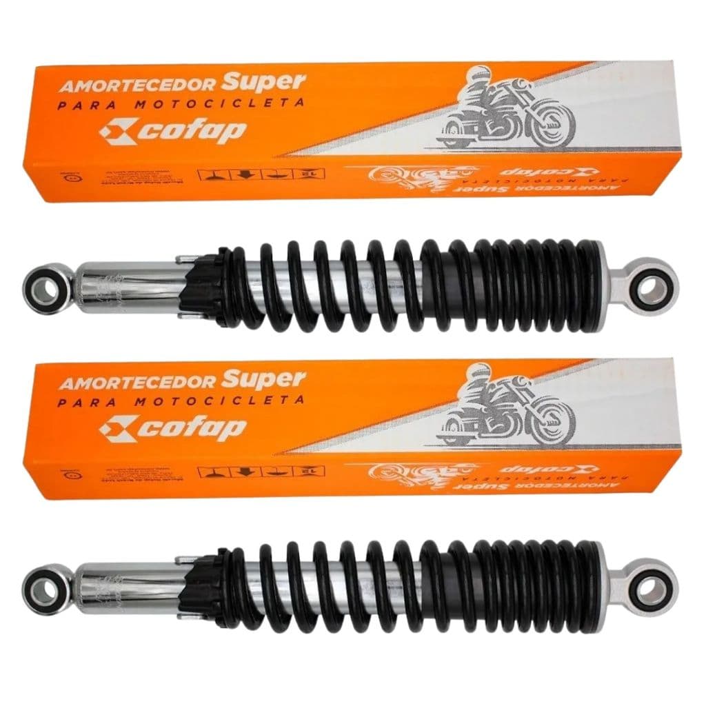 PAR AMORTECEDORES TRASEIROS C/ REGULAGEM COFAP MOTO HONDA CG 125 TITAN ES KS CARGO TODAY 1983 1999