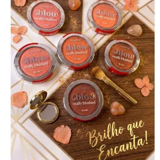 Blush Ruby Rose Glow Really Blushed – Acabamento Natural e Radiante com particulas de brilho