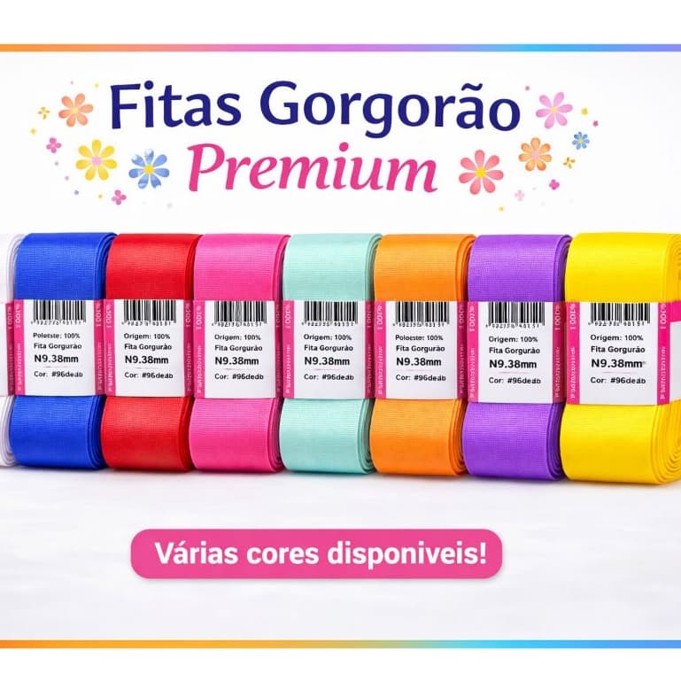 Fita Gorgorão Premium Nº 9 (38mm) – Alta Calidad 🎀