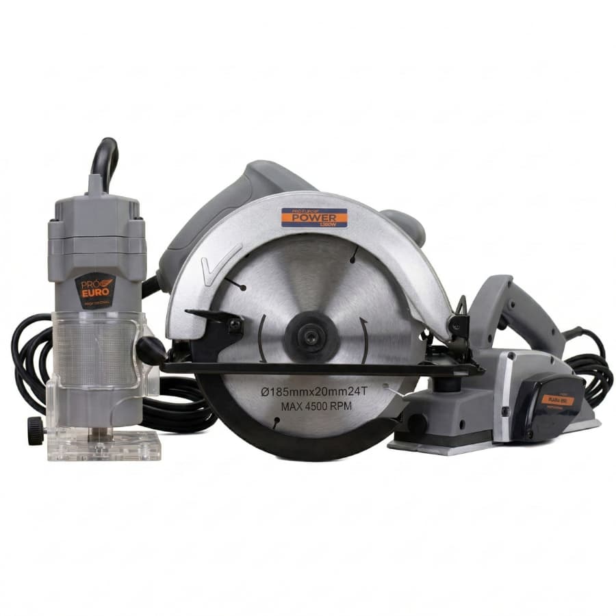 Kit Marcenaria Serra Circular 1300W + Plaina 550W + Tupia 450W Pró Euro