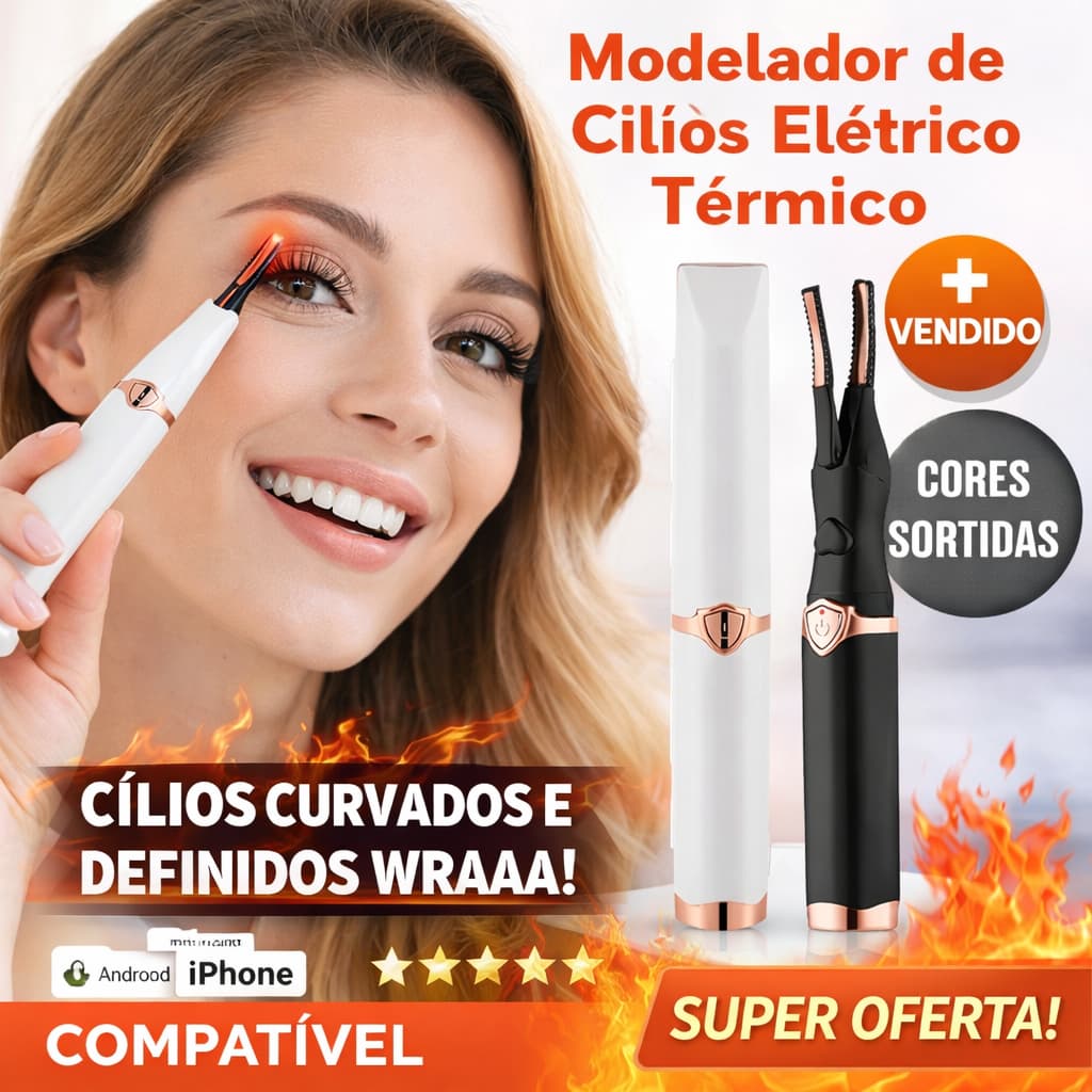 Modelador de Cílios Elétrico Térmico Profissional Recarregável Portátil Aquecimento Rápido Durável