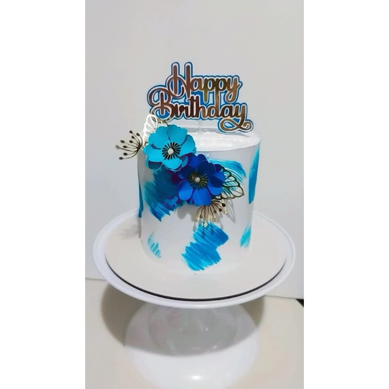 Mini Topo Happy Birthday com Flores Diversas cores. ATACADO 10 Unidades cores Diversas