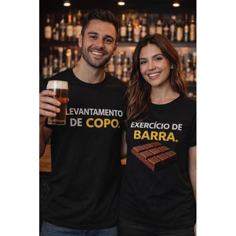 kit de Camisetas Engraçadas Academia Frases Virais Treino Masculina Feminina Premium Algodão Confort