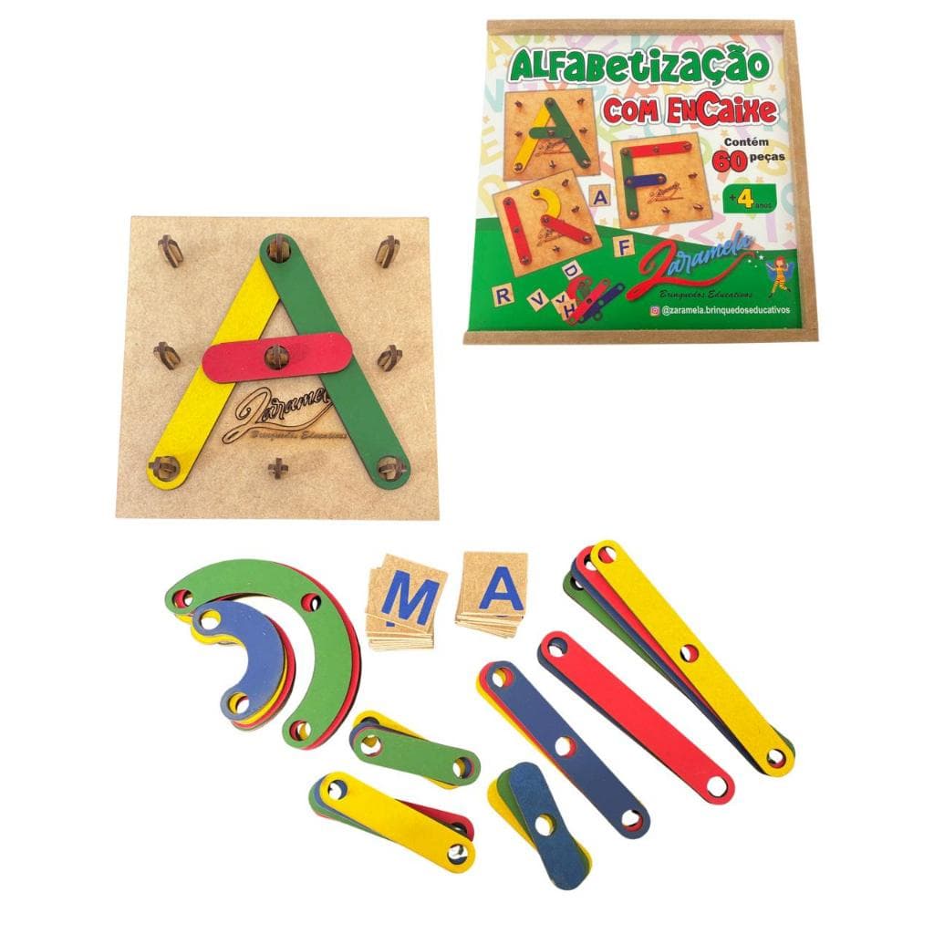 Brinquedo Educativo Pedagógico Montar Letras e Números - Kit Alfabetização - Presente Infantil