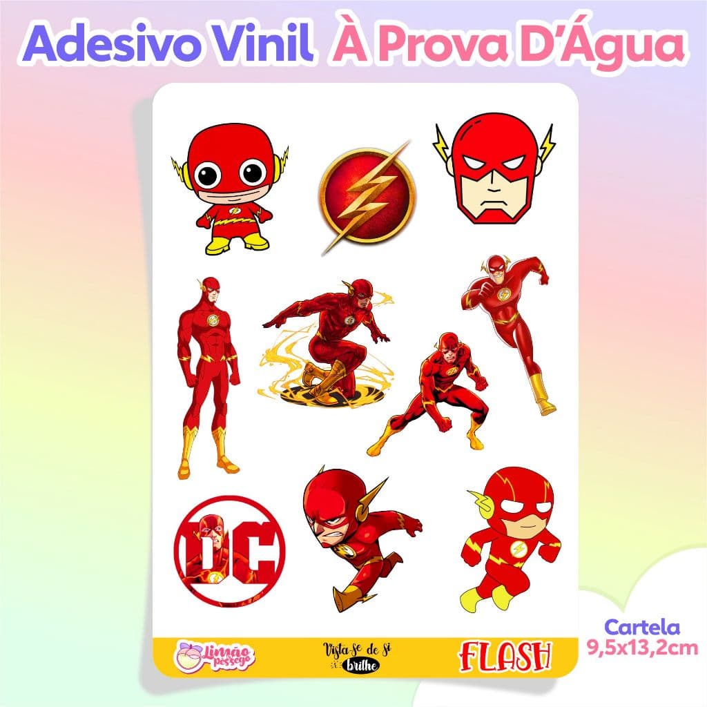 Adesivos Flash Cartela Vinil Planner Caderno Scrapbook Decorativo Lembrancinha de Festa