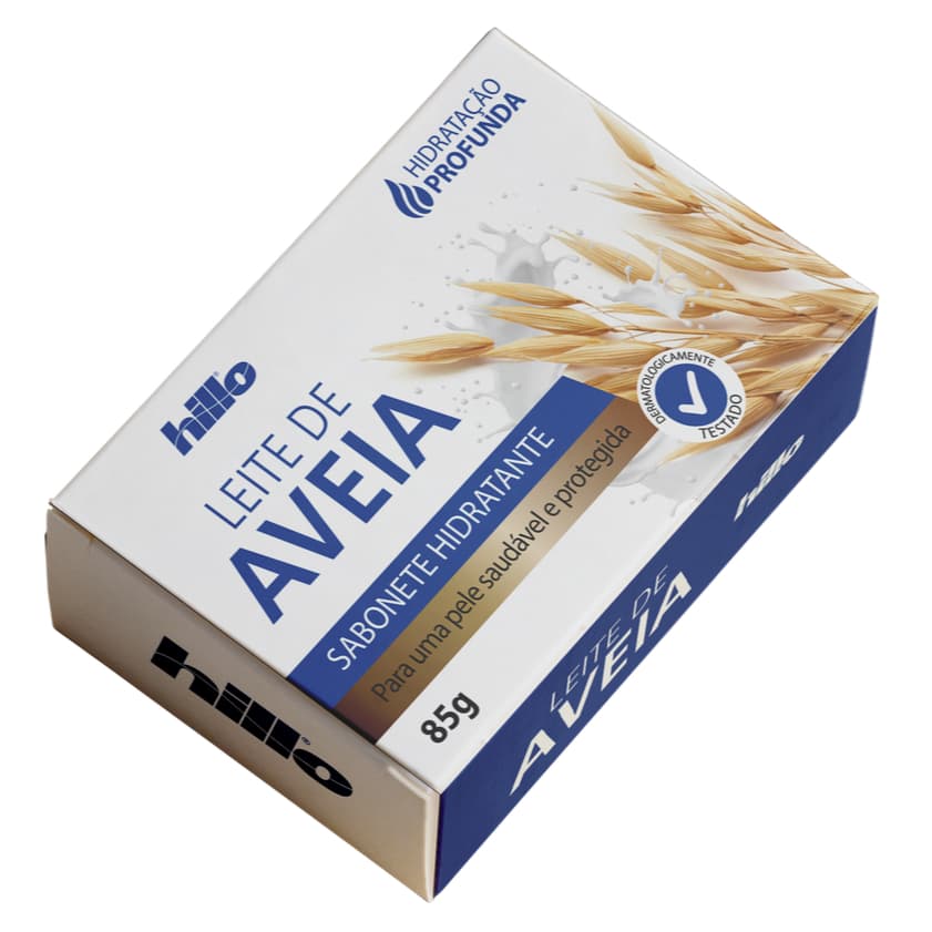 Kit 6 Sabonetes Hidratante Hillo 85g Leite de Aveia, Sem Parabenos