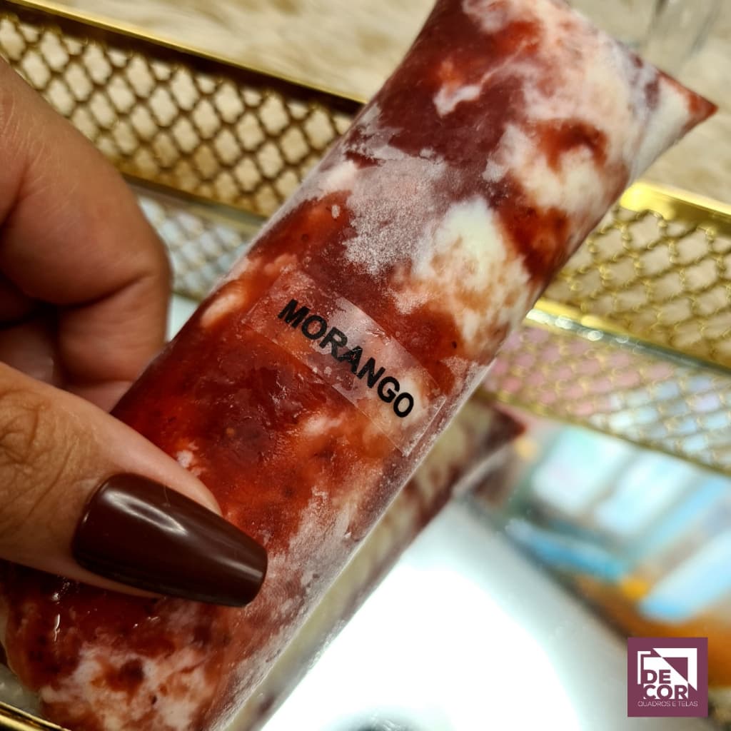 100 Adesivos de Sabores para Geladinho Gourmet Transparentes Etiqueta de Sabores Sacolé Dindin 3x1cm