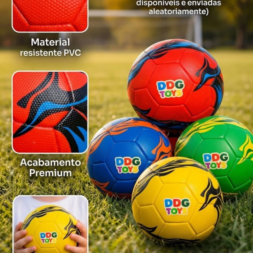 Bola Futebol Infantil Cor Sortida Numero 5 Texturizada Resistente Brinquedo Esportivo