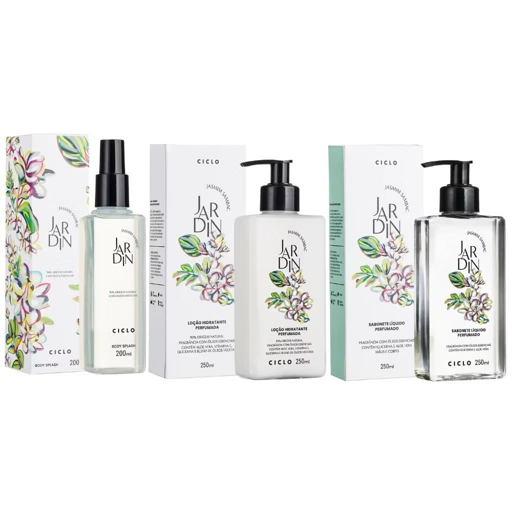Kit Ciclo Jardin Jasmim Sambac - Body Splash + creme hidratante + Sabonete Líquido