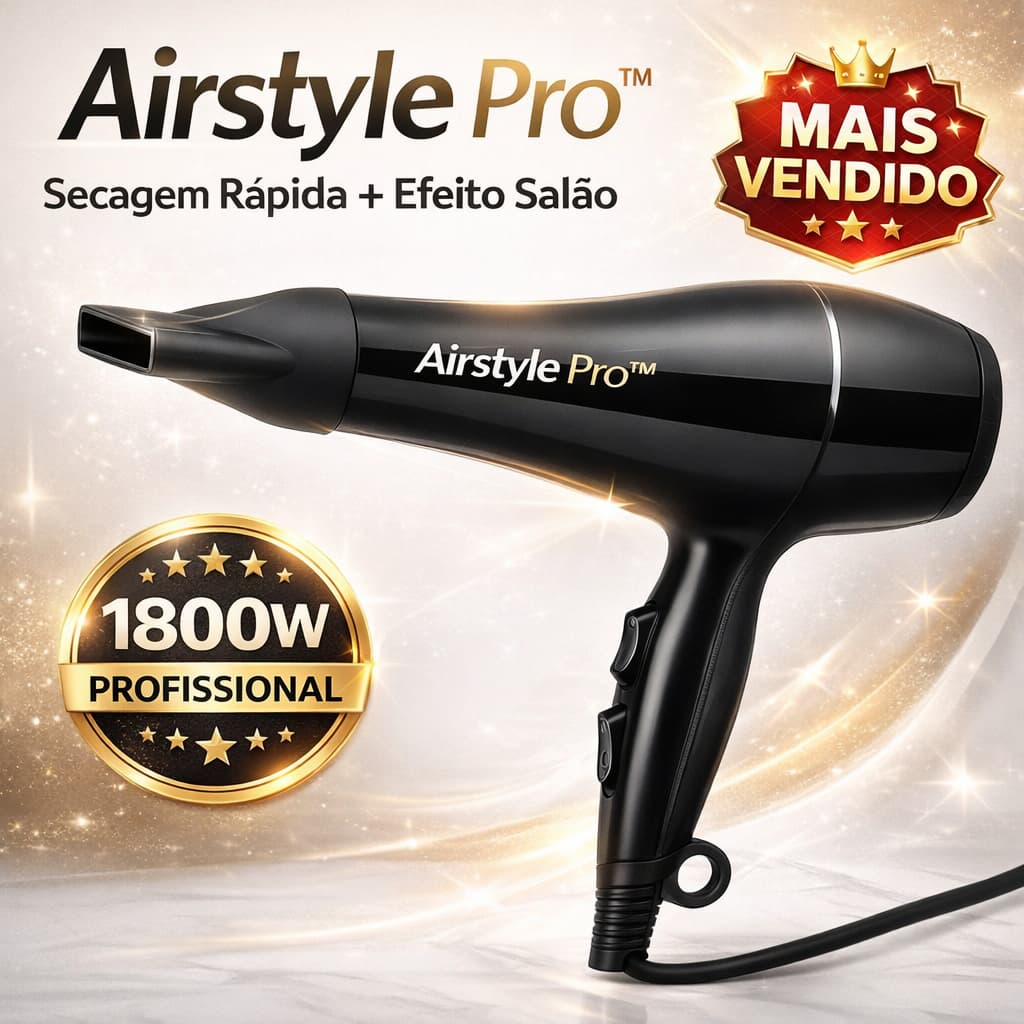 Secador de Cabelo Profissional 1800W Airstyle Pro™ Potente Anti Frizz Secagem Rápida Salão