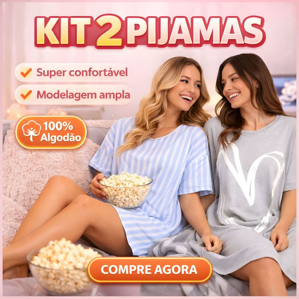 KIT 2 Camisola dormir 100% algodão Camisola Camiseta Feminina De Dormir Camisetão Conforto Algodão + 2 scrush