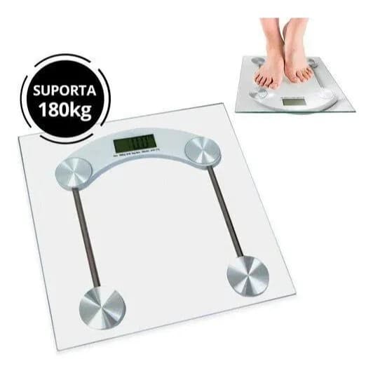 Balança Digital Eletrônica Vidro 180kg Multiuso